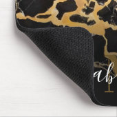 Zwarte en gouden marmer muismat (Hoek)