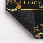 Zwarte en gouden marmer muismat (Hoek)