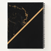 Zwarte en gouden marmer notitieboek (Achterkant)