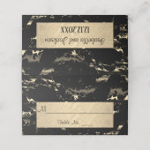 Zwarte en gouden marmer plaatskaartje (Buitenkant ongevouwen)