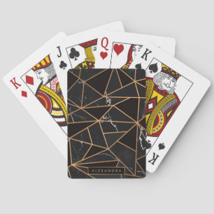 Zwarte en gouden marmer pokerkaarten