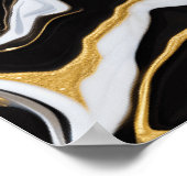 Zwarte en gouden marmer poster (Hoek)