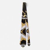 Zwarte en gouden marmer stropdas (Voorkant)