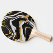 Zwarte en gouden marmer tafeltennisbatje (Zijkant)