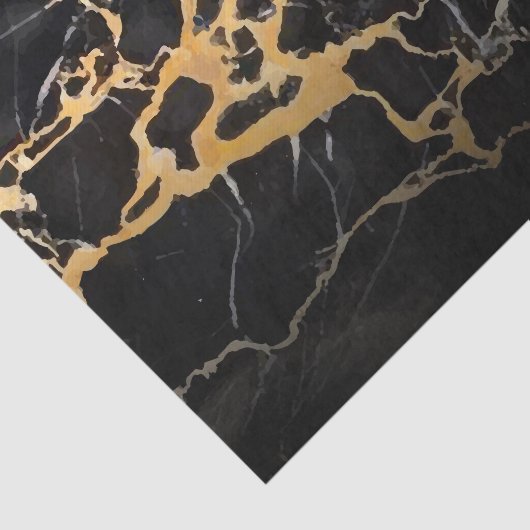 Zwarte en gouden marmer tissuepapier (Detail)
