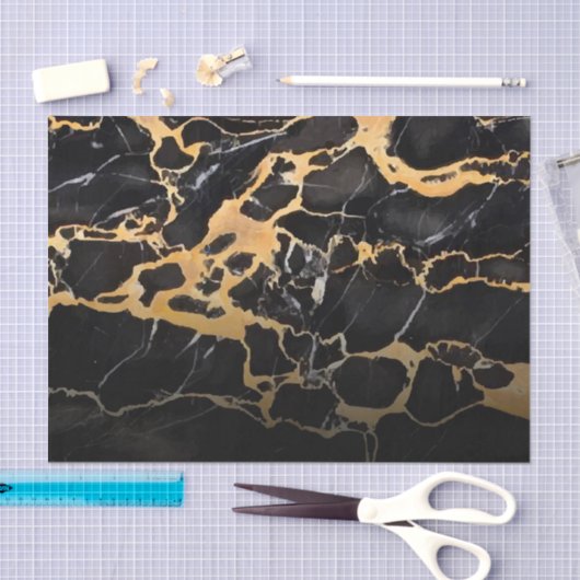 Zwarte en gouden marmer tissuepapier (Craft)