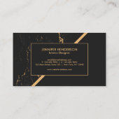 Zwarte en gouden marmer visitekaartje (Achterkant)