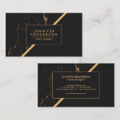 Zwarte en gouden marmer visitekaartje (Voorkant / Achterkant)