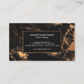 Zwarte en gouden marmer visitekaartje (Achterkant)