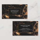 Zwarte en gouden marmer visitekaartje (Voorkant / Achterkant)