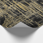 Zwarte en gouden moderne kunst cadeaupapier (Hoek)