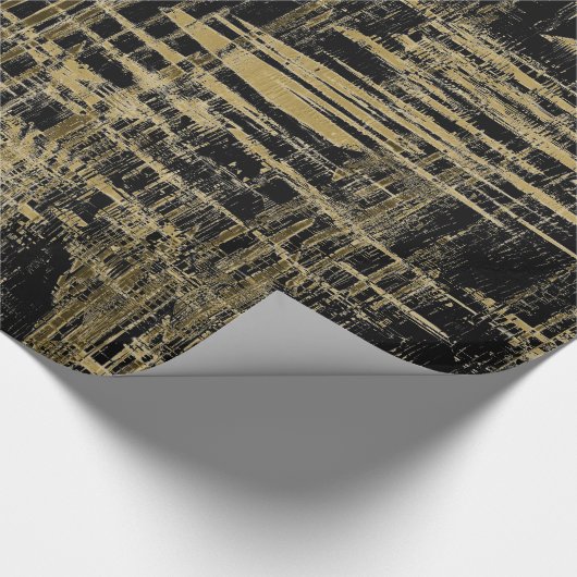 Zwarte en gouden moderne kunst cadeaupapier (Hoek)
