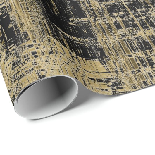 Zwarte en gouden moderne kunst cadeaupapier (Rol Hoek)