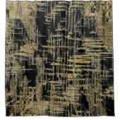 Zwarte en gouden moderne kunst douchegordijn (Voorkant)