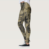 Zwarte en gouden moderne kunst leggings (Links)