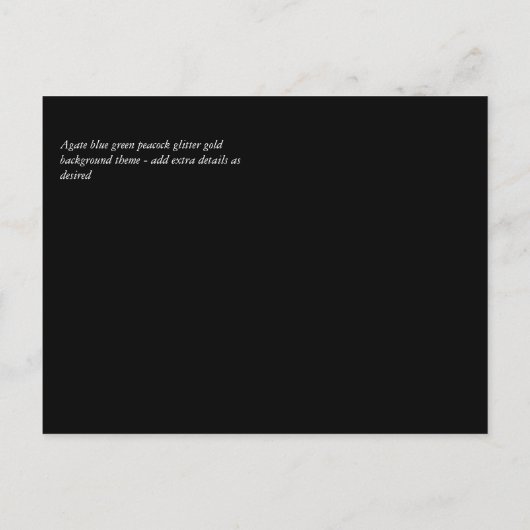 Zwarte en gouden moderne trouwdag briefkaart (Achterkant)