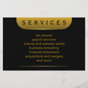 Zwarte en gouden munten 5,5 x 8,5-inch accountants flyer