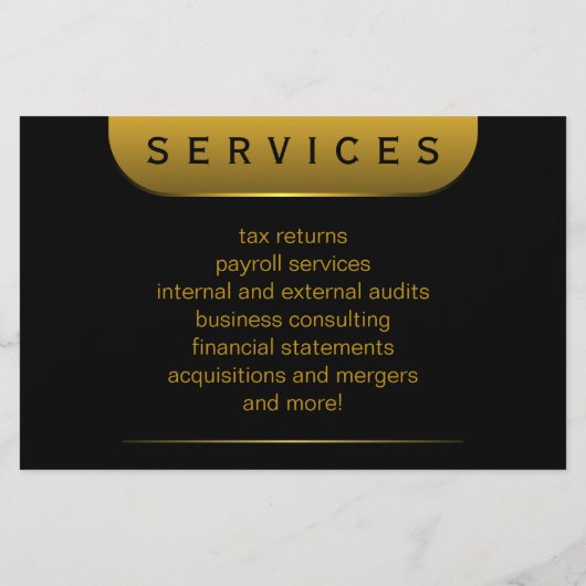 Zwarte en gouden munten 5,5 x 8,5-inch accountants flyer (Achterkant)