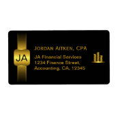 Zwarte en gouden munten CPA Accountant Large Labs Etiket (Voorkant)
