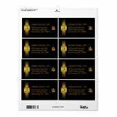 Zwarte en gouden munten CPA Accountant Large Labs Etiket (Full Sheet)