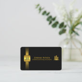 Zwarte en Gouden Munten Horizontale CPA Accountant Visitekaartje (Staand voorkant)