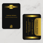 Zwarte en Gouden Munten Verticale Grote CPA Accoun Visitekaartje (Voorkant / Achterkant)