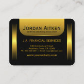 Zwarte en Gouden Munten Verticale Grote CPA Accoun Visitekaartje (Achterkant)