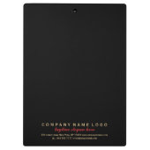 Zwarte en gouden Muzieknoten Ontwerp rode accessoi Klembord (Achterkant)