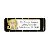 Zwarte en gouden Nautical Threadpaarden Etiket (Voorkant)