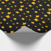 Zwarte en gouden nieuwe jaars sterren, pakpapier (Hoek)
