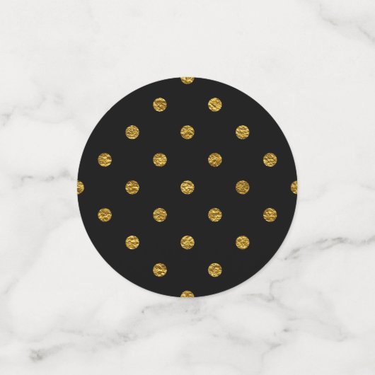 Zwarte en gouden oliepruikwpunten van Birthday Par Confetti (Kleine voorkant)