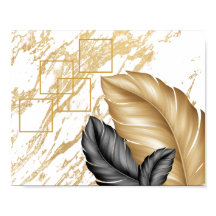 Zwarte en gouden palmbladeren Tropische afdrukbare