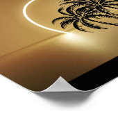 Zwarte en gouden palmboom Tropische afdrukbare kun Poster (Hoek)