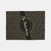 Zwarte en gouden Pas getrouwd Keepsake Christmas Fleece Deken (Voorkant (Horizontaal))