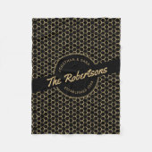 Zwarte en gouden Pas getrouwd Keepsake Christmas Fleece Deken (Voorkant)