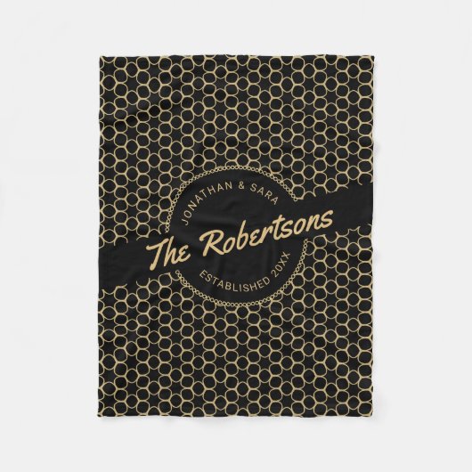 Zwarte en gouden Pas getrouwd Keepsake Christmas Fleece Deken (Voorkant)