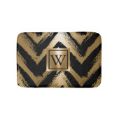 Zwarte en gouden penseelstrepen badmat (Voorkant)