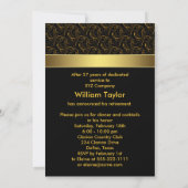 Zwarte en gouden pensioenfeest kaart (Achterkant)