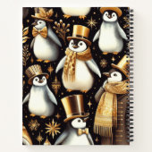 Zwarte en gouden pinguïn notitieboek (Achterkant)