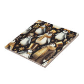 Zwarte en gouden pinguïn tegeltje (Zijkant)