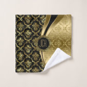 Zwarte en gouden platte maskers bad handdoek (Wasdoekje)