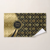 Zwarte en gouden platte maskers bad handdoek (Handdoek)