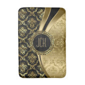 Zwarte en gouden platte maskers badmat (Voorkant Verticaal)