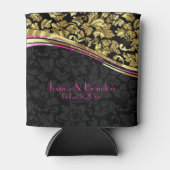 Zwarte en gouden platte maskers blikjeskoeler (Voorkant)