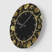 Zwarte en gouden platte maskers grote klok (Hoek)