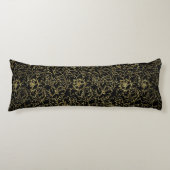 Zwarte en gouden platte maskers lichaamskussen (Voorkant)