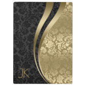 Zwarte en gouden platte, platte vlasmaskers klembord (Achterkant)