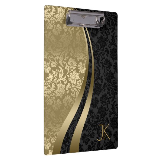 Zwarte en gouden platte, platte vlasmaskers klembord (Rechts)