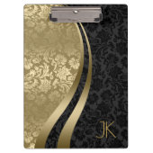 Zwarte en gouden platte, platte vlasmaskers klembord (Voorkant)