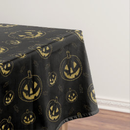Zwarte en gouden pompoen, Halloween Table Cloth Tafelkleed